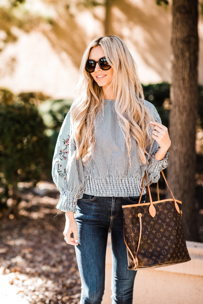 Embroidered Top On Fashion Blogger Destiny Thompson of Truly Destiny