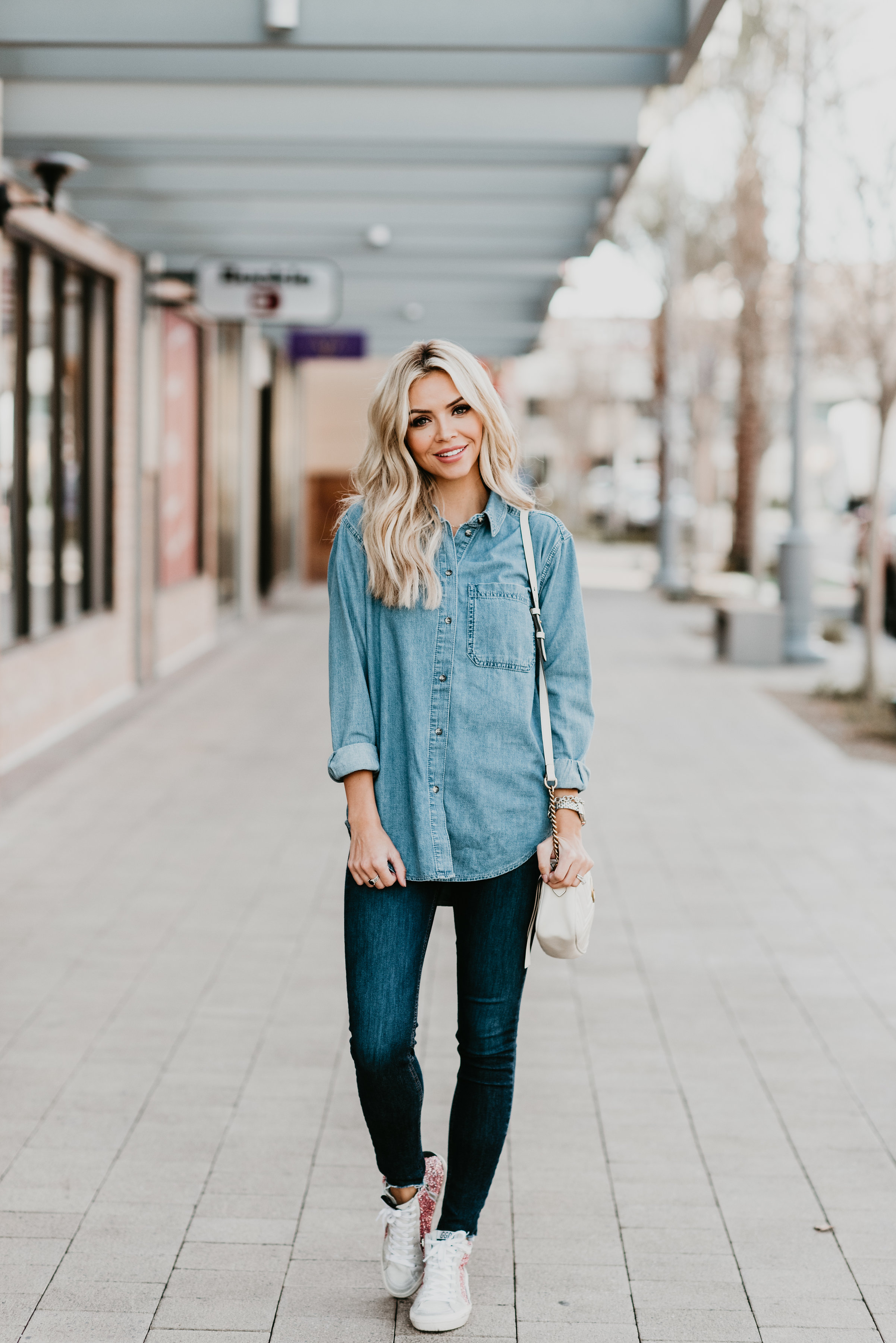 What To Wear With A Denim Shirt + Chambray Shirt Outfits - Truly Destiny